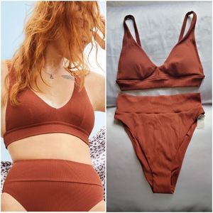 NWT Aerie Ribbed Bikini Set